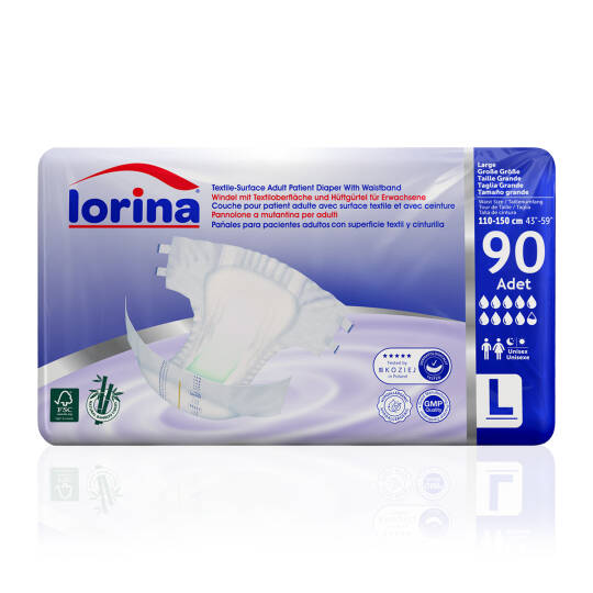 Lorina Bel Bantlı Hasta Bezi L-Large Beden 90 Adet