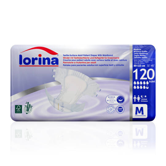Lorina Bel Bantlı Hasta Bezi M-Medium Beden 120 Adet