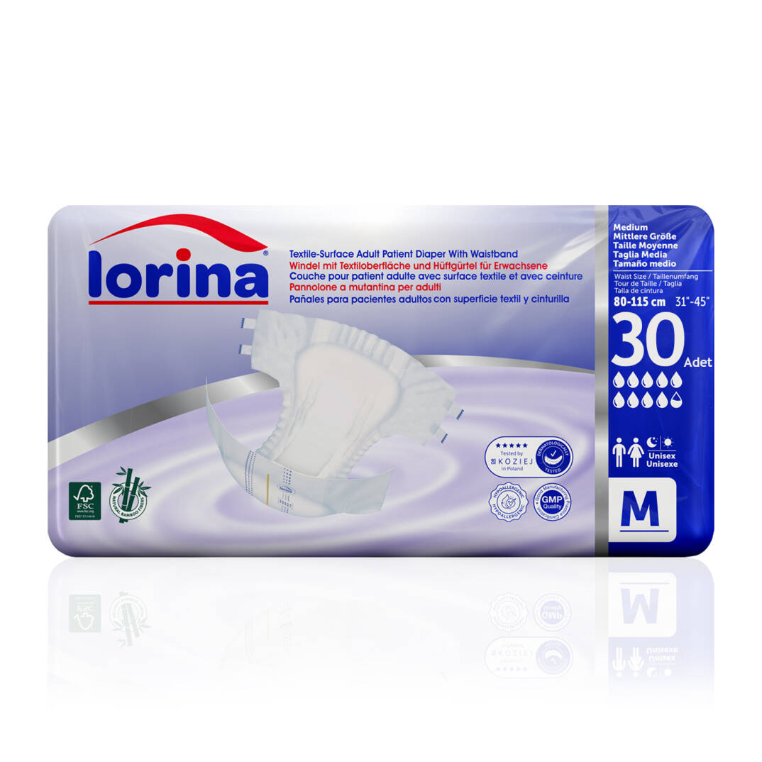Lorina Bel Bantlı Hasta Bezi M-Medium Beden 30 Adet - 1