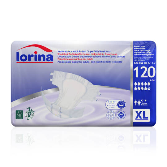Lorina Bel Bantlı Hasta Bezi XL-Extra Large Beden 120 Adet