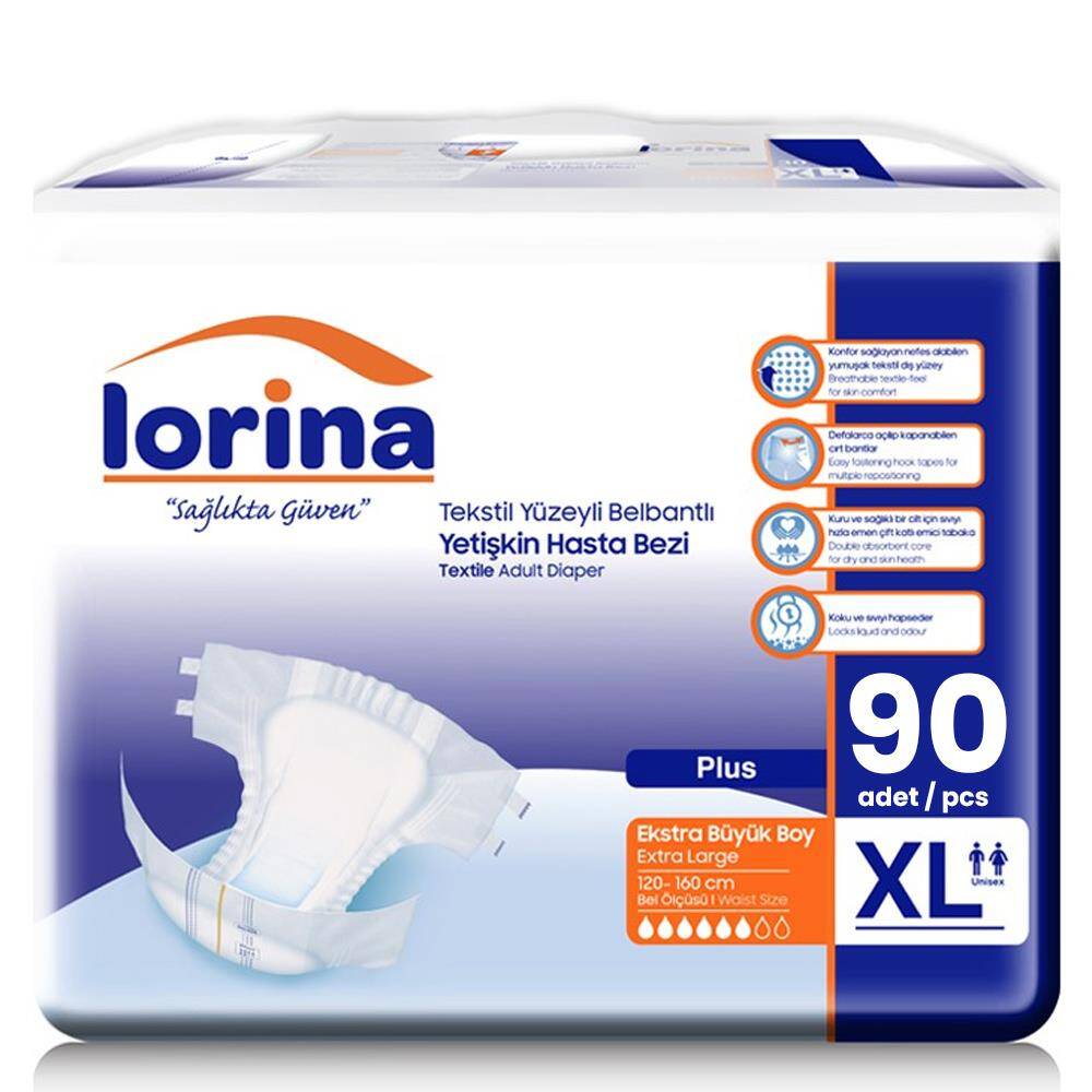 Lorina Bel Bantlı Hasta Bezi XL-Extra Large Beden 90 Adet - 1