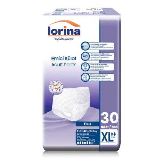 Lorina Emici Külot XL-Extra Large Beden 30 Adet