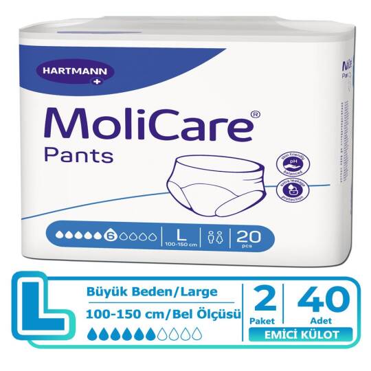 Molicare Emici Külot 6 Damla L-Large Beden 40 Adet