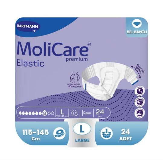 Molicare Premium Elastic 8 Damla L-Large Beden 24 Adet