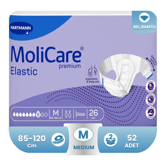 Molicare Premium Elastic 8 Damla M-Medium Beden 52 Adet