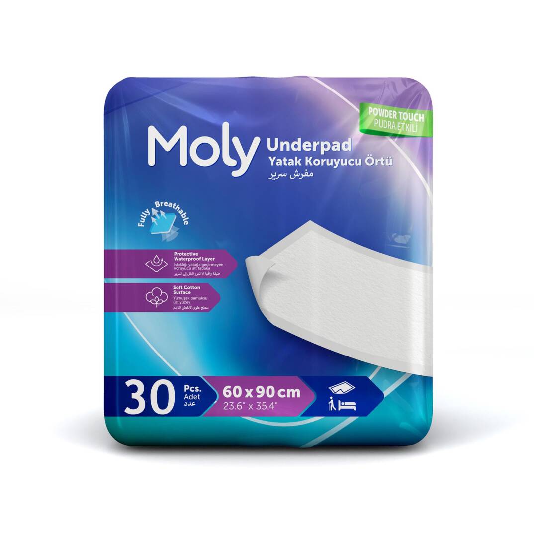 Moly Yatak Koruyucu Örtü 60×90 Cm 30 Adet - 1