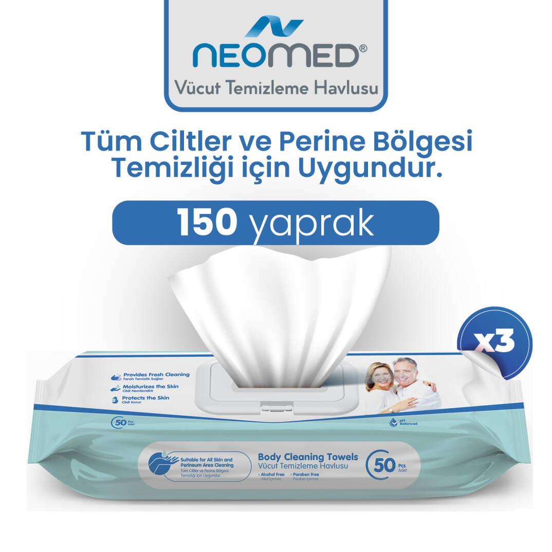 Neomed Perine Vücut Temizleme Havlusu 3 Paket 150 Adet - 1