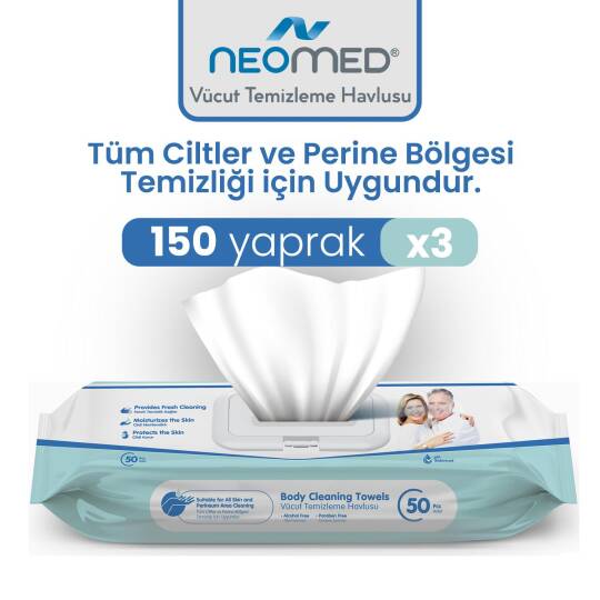 Neomed Perine Vücut Temizleme Havlusu 3 Paket 150 Adet