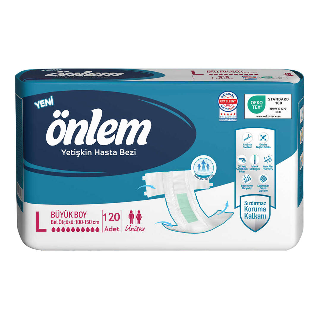 Önlem Belbantlı Hasta Bezi L-Large Beden 120 Adet - 1