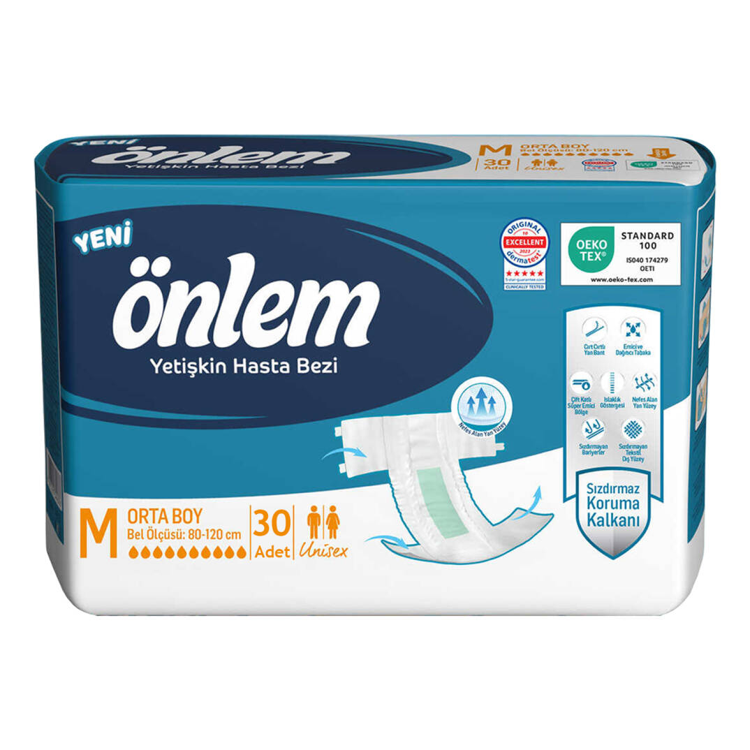 Önlem Belbantlı Hasta Bezi M-Medium Beden 30 Adet - 1