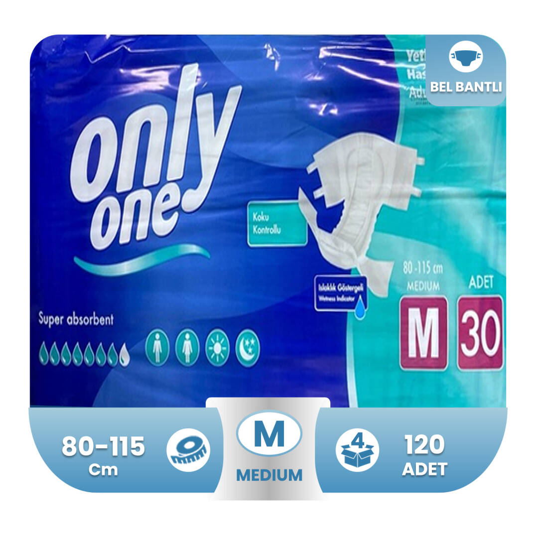 Onlyone Belbantlı Hasta Bezi M-Medium Beden 120 Adet - 1
