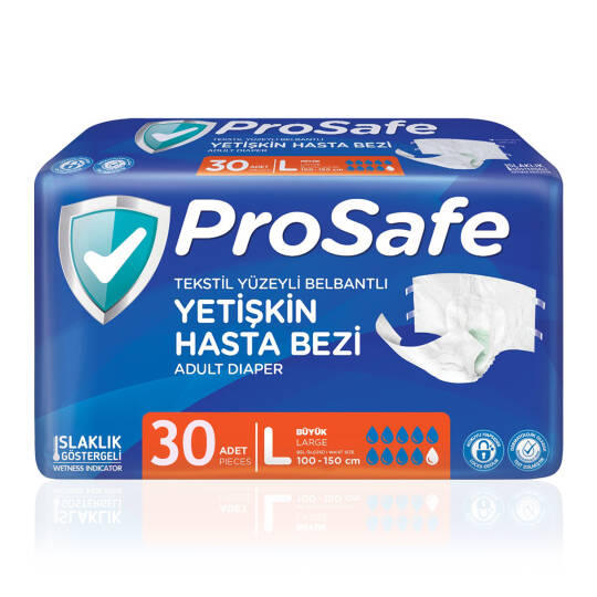 Prosafe Bel Bantlı Hasta Bezi L-Large Beden 30 Adet