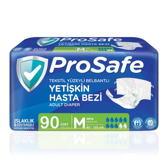Prosafe Bel Bantlı Hasta Bezi M-Medium Beden 90 Adet