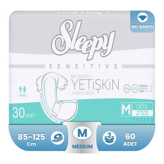 Sleepy Belbantlı Hasta Bezi M-Medium Beden 60 Adet