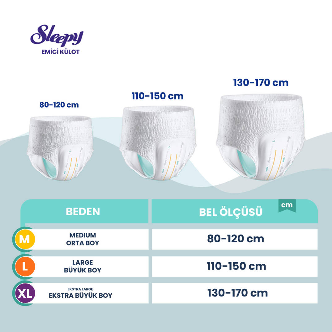 Sleepy Süper Emici Külot M-Medium Beden 30 Adet - 2