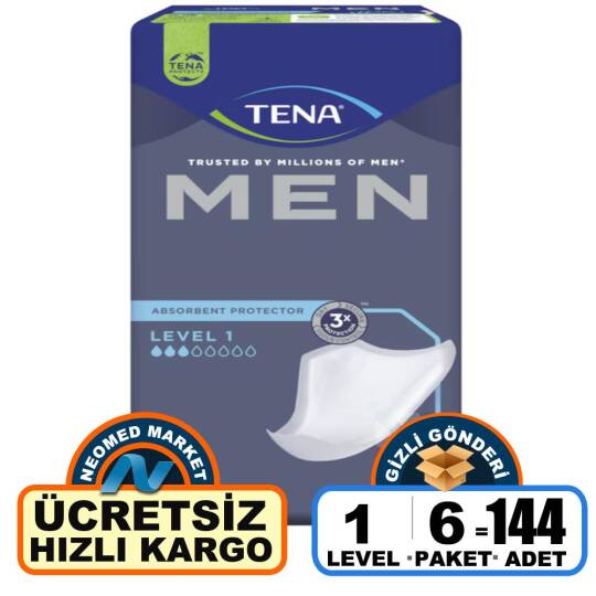 Tena Men Level 1 Erkek Mesane Pedi 144 Adet
