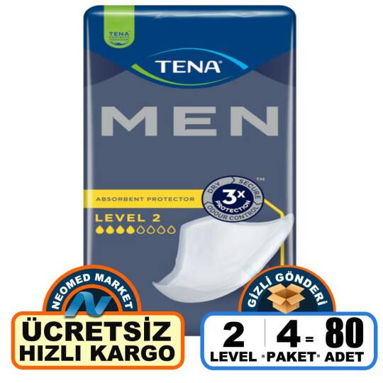 Tena Men Level 2 Erkek Mesane Pedi 80 Adet