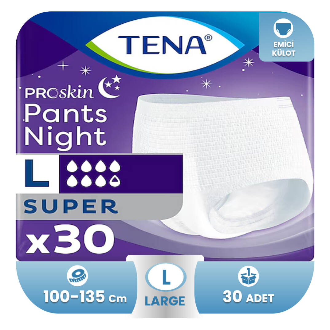 Tena Proskin Pants Night Gece İçin Emici Külot L-Large Beden 30 Adet - 1
