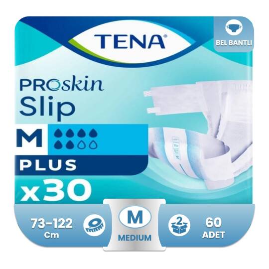 Tena Proskin Slip Plus Belbantlı Hasta Bezi M-Medium Beden 60 Adet