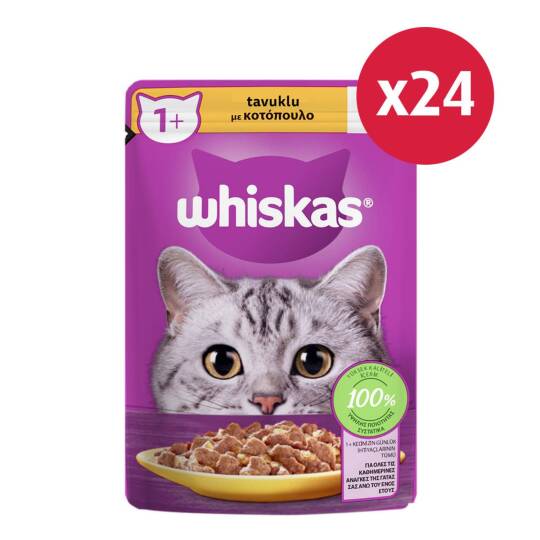 Whiskas Pure Delight Tavuklu Kedi Maması 85 gr 24 Adet