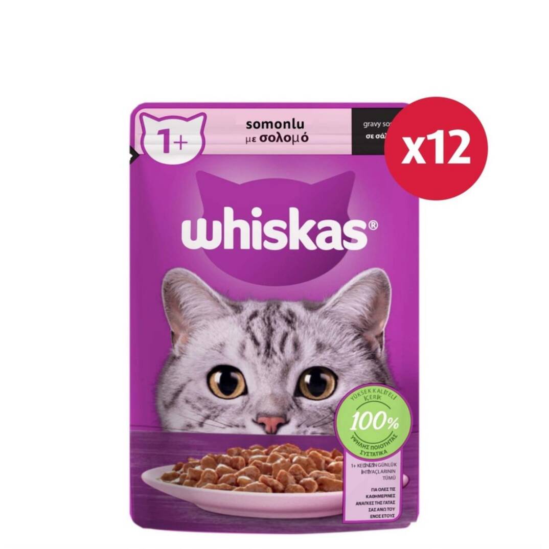 Whiskas Somonlu Poşet Yaş Kedi Maması 85 gr - 12 Adet - 1