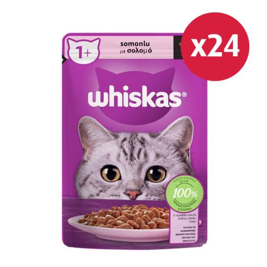 Whiskas Somonlu Poşet Yaş Kedi Maması 85 gr - 24 Adet