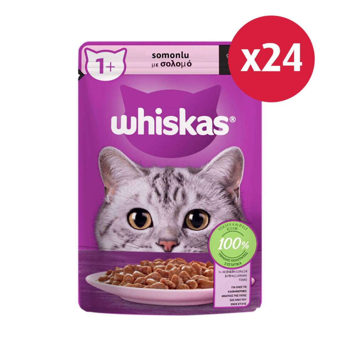 Whiskas Somonlu Poşet Yaş Kedi Maması 85 gr - 24 Adet - 1