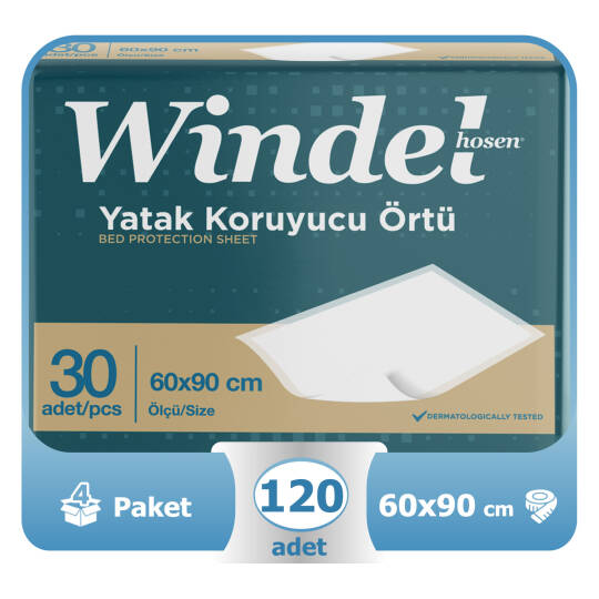 Windelhose Yatak Koruyucu Örtü  60x90 Cm 120 Adet