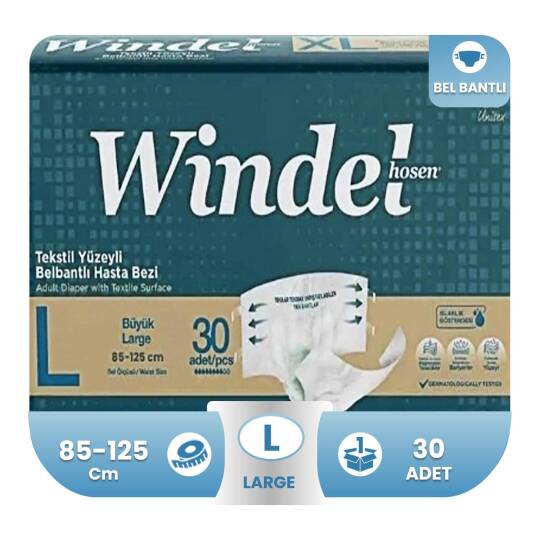 Windelhosen Belbantlı Hasta Bezi L-Large Beden 30 Adet